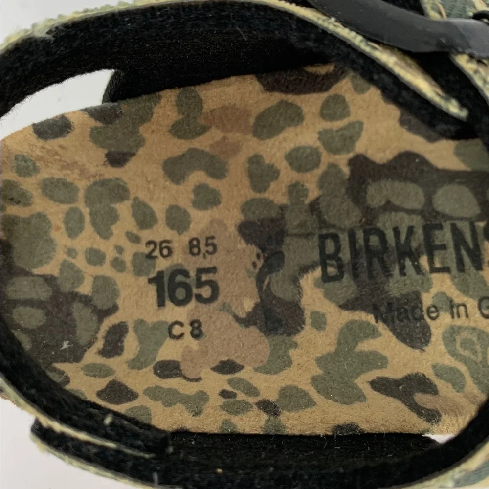 Birkenstock New York sandal camo khaki green back strap adjustable child 26 8